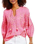 Vineyard Vines Scarf Print Long Sleeve Top