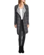 Vince Camuto Plaid Open-front Duster Cardigan