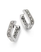 Alberto Amati Sterling Silver Diamond Square Hoop Earrings