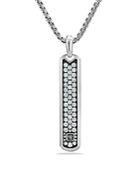 David Yurman Pave Tag With Grey Sapphire In Silver