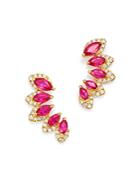 Bloomingdale's Ruby & Diamond Climber Earrings In 14k Yellow Gold - 100% Exclusive