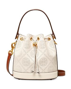 Tory Burch T Monogram Perforated Bucket Crossbody
