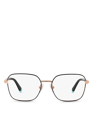 Tiffany & Co. Women's Black On Rubedo Rectangle Optical Glasses, 55mm