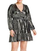 Michael Michael Kors Plus Flounced Metallic-dot Dress