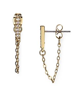 Rebecca Minkoff Pave Chain Loop Stud Earrings