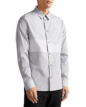 Ted Baker Brennan-mib Cotton Color Blocked Stripe Button Down Shirt