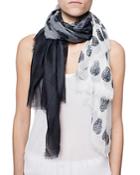 Zadig & Voltaire Kerry Faded Skull Oversized Scarf