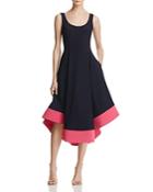 Aqua Color-block High/low Dress - 100% Exclusive