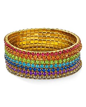 Aqua Multicolor Layered Stretch Bracelets - 100% Exclusive