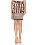 Nic+zoe Starboard Abstract Print Pencil Skirt
