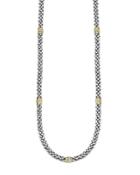 Lagos Signature Caviar Sterling Silver & 18k Gold Rope Necklace, 16