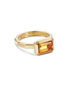 David Yurman 18k Yellow Gold Novella Ring With Madeira Citrine
