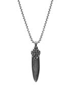 John Hardy Sterling Silver Legends Naga Silver Sheen Obsidian Pendant Necklace, 26