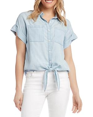 Karen Kane Tie Front Button Up Shirt
