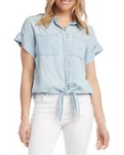 Karen Kane Tie Front Button Up Shirt