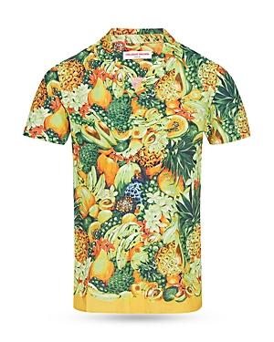 Orlebar Brown Travis Club Tropicana Print Tailored Fit Button Down Short Sleeve Shirt