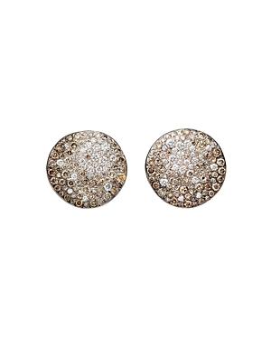 Pomellato Sabbia Earrings With Brown And White Diamonds In 18k Rose Gold