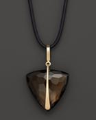 14k Yellow Gold And Smoky Quartz Cord Necklace - 100% Exclusive