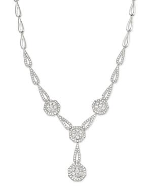 Bloomingdale's Cluster Diamond Geometric Y Necklace In 14k White Gold, 8.0 Ct. T.w. - 100% Exclusive