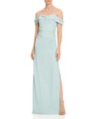 Halston Heritage Off-the-shoulder Ruched Gown