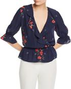 Joie Ottoline Floral-print Embroidered Top