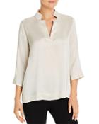 Eileen Fisher Petites Silk Stand-collar Blouse
