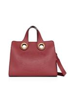 Burberry Leather Crest Grommet Detail Tote