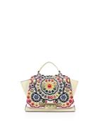 Zac Zac Posen Eartha 3d-printed Stained Glass Leather Soft Top Handle Satchel