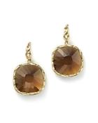 Roberto Coin 18k Yellow Gold Ipanema Square Earrings With Citrine