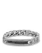 David Yurman Maritime Curb Link Id Bracelet With Black Diamonds