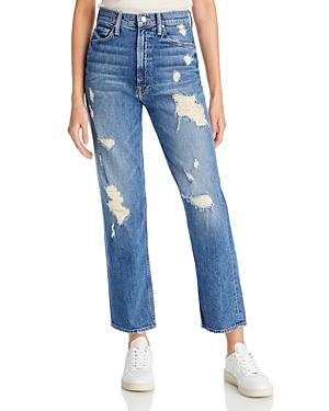 Mother Study Hover High Rise Jeans In Peaches And Scream