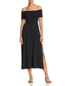 Michelle By Comune Duval Off-the-shoulder Smocked Midi Dress