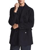 Reiss Cork Wool Blend Double Breasted Peacoat