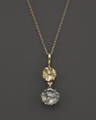 Vianna Brasil 18k Yellow Gold Pendant Necklace With Yellow Light Citrine, Prasiolite And Diamond Accents, 16.5