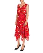 The Kooples Floral-print Midi Wrap Dress