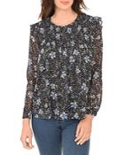 Daniel Rainn Ruffled Floral Print Top