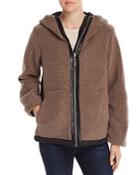 Vince Camuto Hooded Faux Fur Zip-front Teddy Jacket