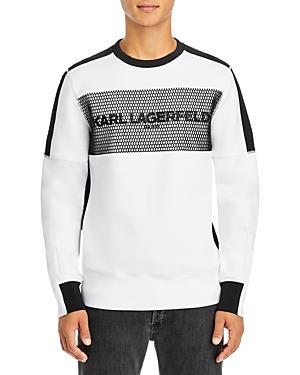 Karl Lagerfeld Paris Colorblocked Mesh Piecing Logo Sweatshirt