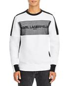 Karl Lagerfeld Paris Colorblocked Mesh Piecing Logo Sweatshirt