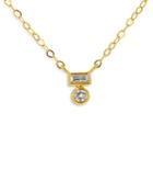 Moon & Meadow 14k Yellow Gold Round And Baguette Diamond Pendant Necklace, 18 - 100% Exclusive