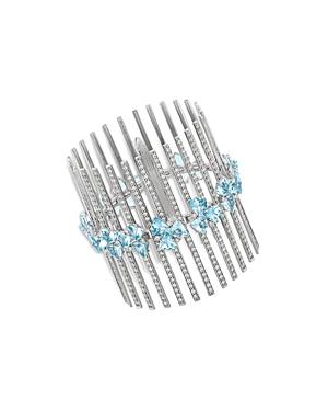 Hueb 18k White Gold Mirage Aquamarine & Diamond Statement Bracelet