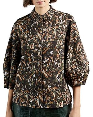 Ted Baker Printed Lantern Sleeve Blouse
