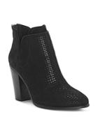 Vince Camuto Women's Farrier Almond Toe Perforated Suede Booties