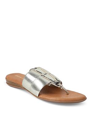 Andre Assous Women's Elise Metallic Thong Slide Sandals