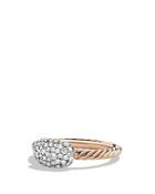 David Yurman Petite Pave Cushion Ring With Diamonds In Rose Gold