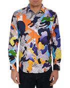 Robert Graham The Charlatan Cotton Blend Abstract Patchwork Print Classic Fit Button Down Shirt