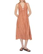 Frame Cinched Crinkle V Neck Dress