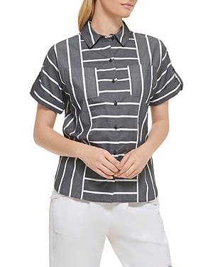 Karl Lagerfeld Paris Cotton Striped Shirt