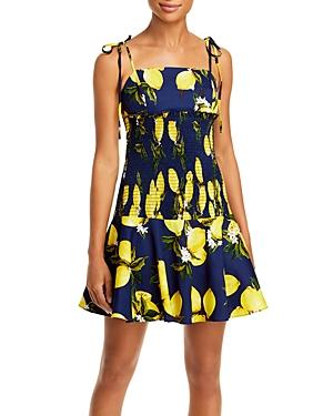 English Factory Lemon Print Smocked Dress