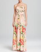 Js Collections Gown - Strapless Floral Print